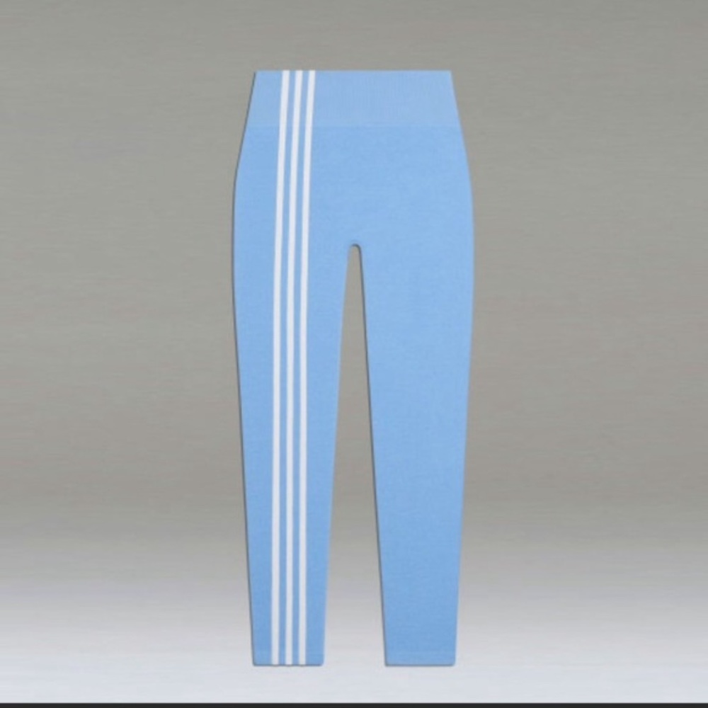 NWT Ivy Park x Adidas Light Blue 3 Stripes Terry Tight Legging - Picture 2 of 11